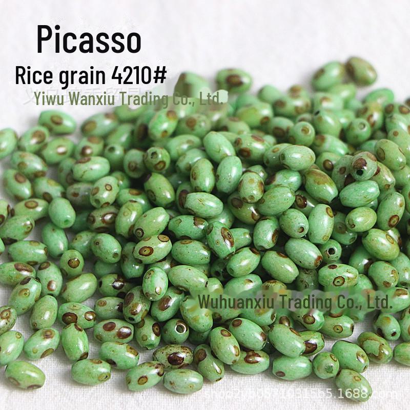 Picasso 4x6mm Ovale Reisperlen für DIY Armbänder & Halsketten