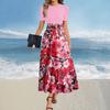 Women's Summer Dress Loose Beach Vacation Casual Deep V Neck Vest Dress Elegant Shirt Dress