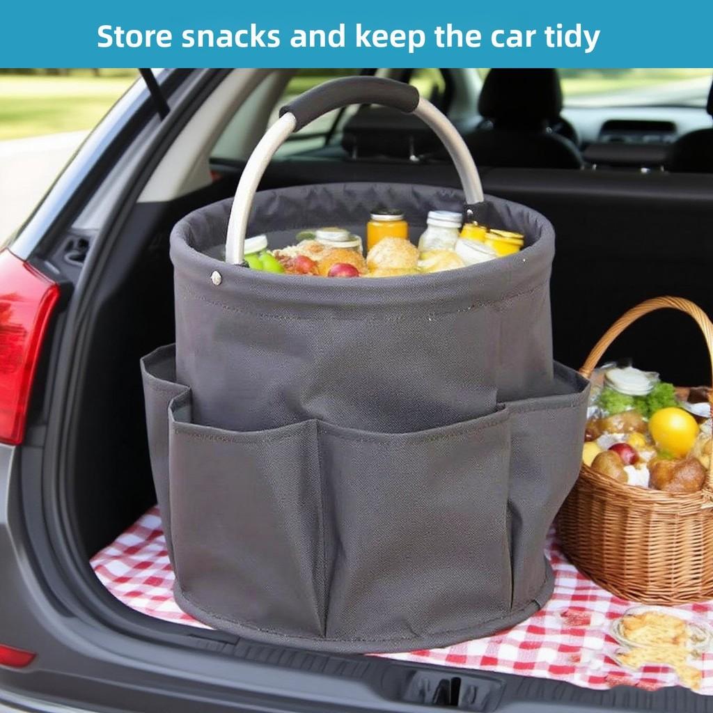 Oxford Cloth Collapsible Camping Basket With Multifunctional Storage For Outdoor Picnic And Home Organization