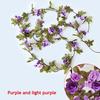 Rose Artificial Flowers Pink Silk Ivy Vine Hanging Garland Green Leaves With Flowers Decoration