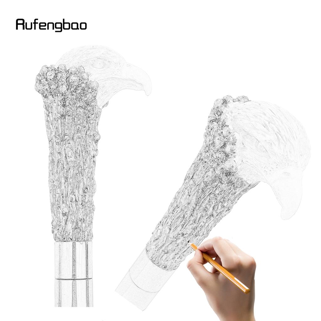 Yellow Resin Eagle Head Tree Root Walking Cane Fashion Decorative Steel Stick Gentleman Elegant Cosplay Cane Knob Crosier 94cm