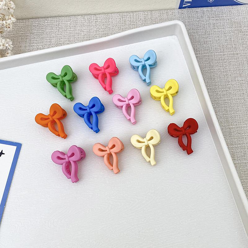 New Candy Color Gradient Bow Small Hair Clip for Women's Cute Mini Exquisite Colorful Grasp Clip Girl Hair Accessories