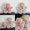 Soft Cute Gingerbread Man Plush Toy With Embroidered Cartoon Design For Girls Home Decor