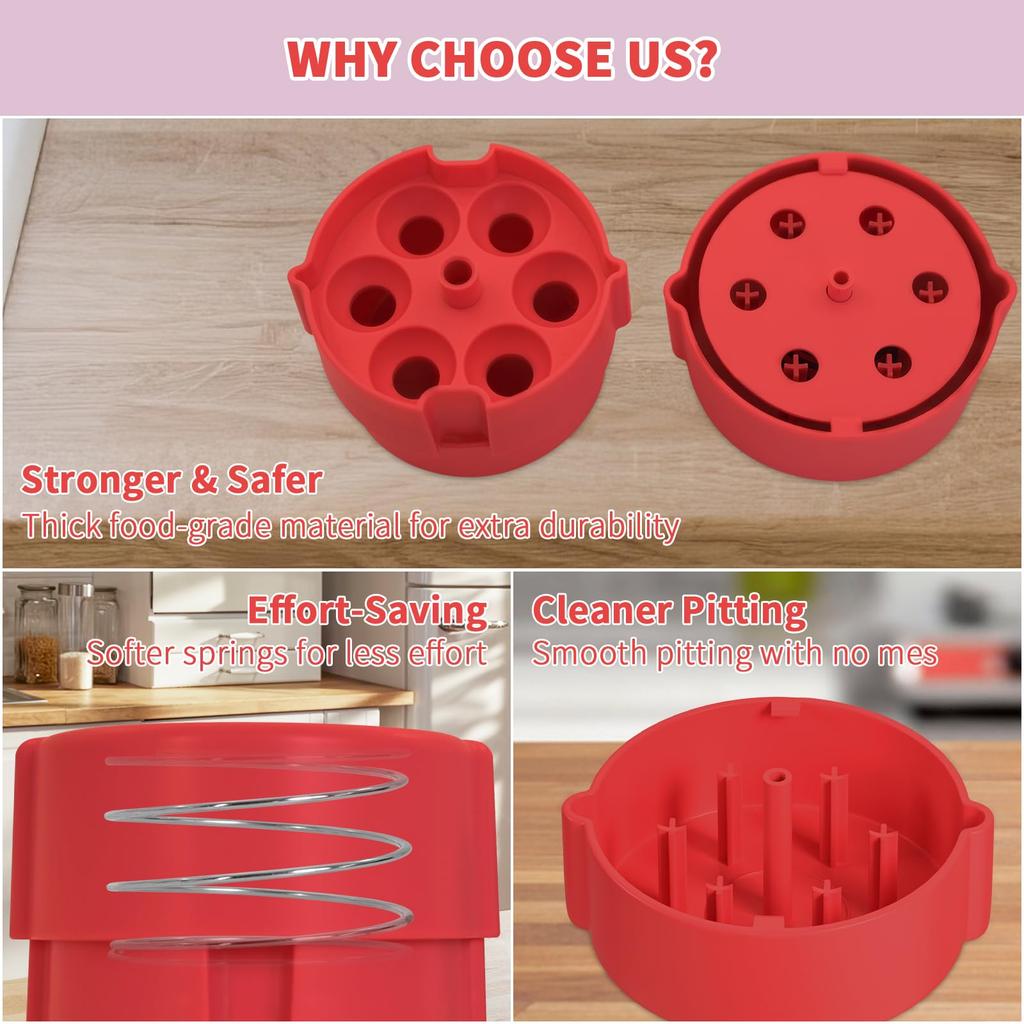 Cherry Pitter - Multiple Cherries Seed Remover Labor-Saving Push Down Cherry Pitter Tool Pit Remover