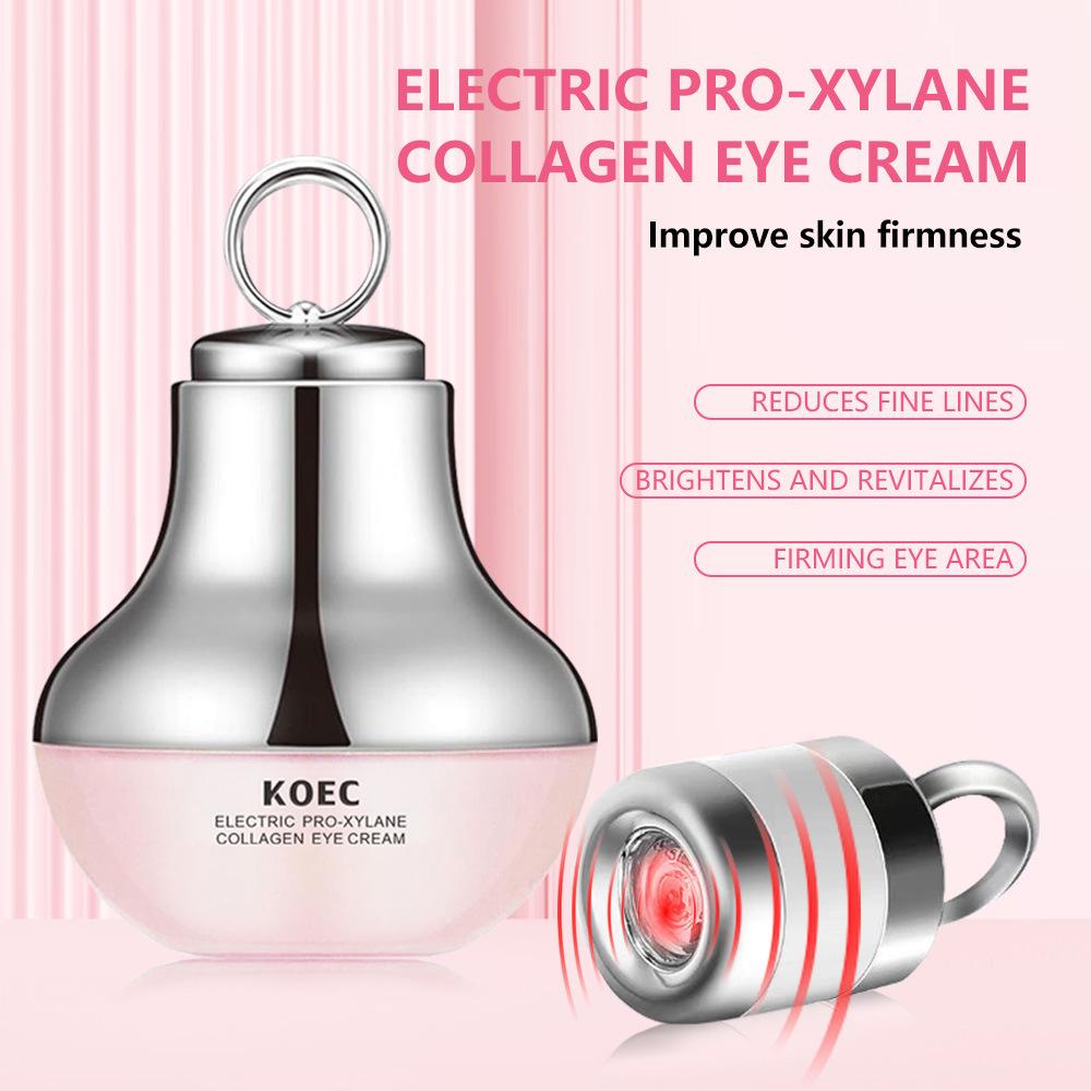KOEC Collagen Peptide Electric Eye Cream Moisturizing Anti-Wrinkle Firming Eye Serum Massager 0.53oz