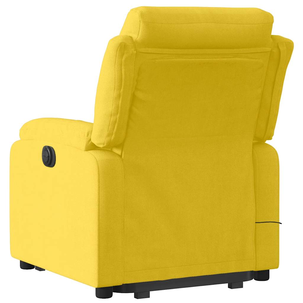 Recliner Chair with Lift Assistance Yellow Velvet