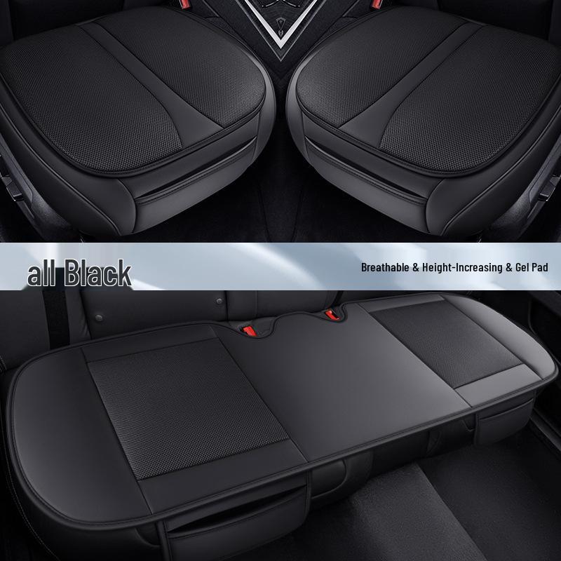 Leather & Gel Car Seat Cushion - Universal, All-Season Fit for MPVs, Sedans, Trucks, SUVs, Off-Road Vehicles