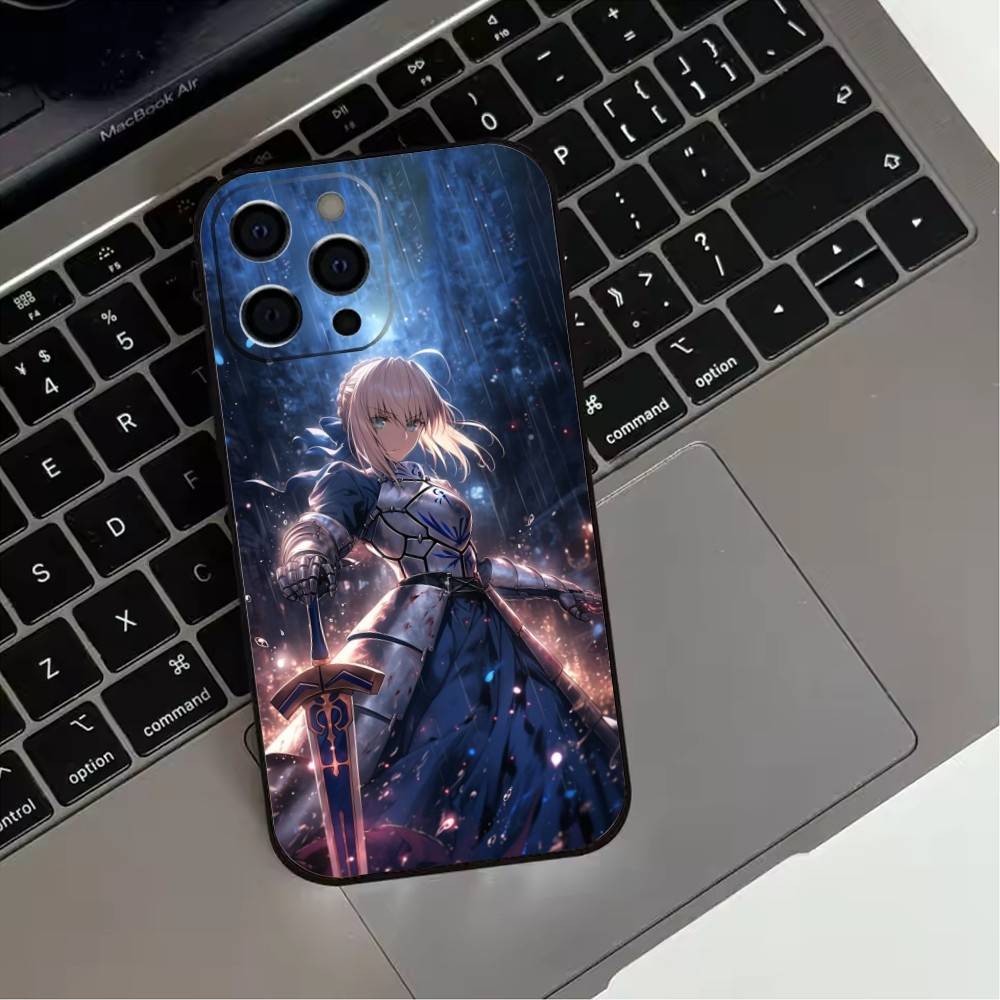 Fate Z-zero 12Stay Night Saber Phone Case  For iPhone17,16,15,14,13,12,11 Plus,Pro Max Soft Black Cover