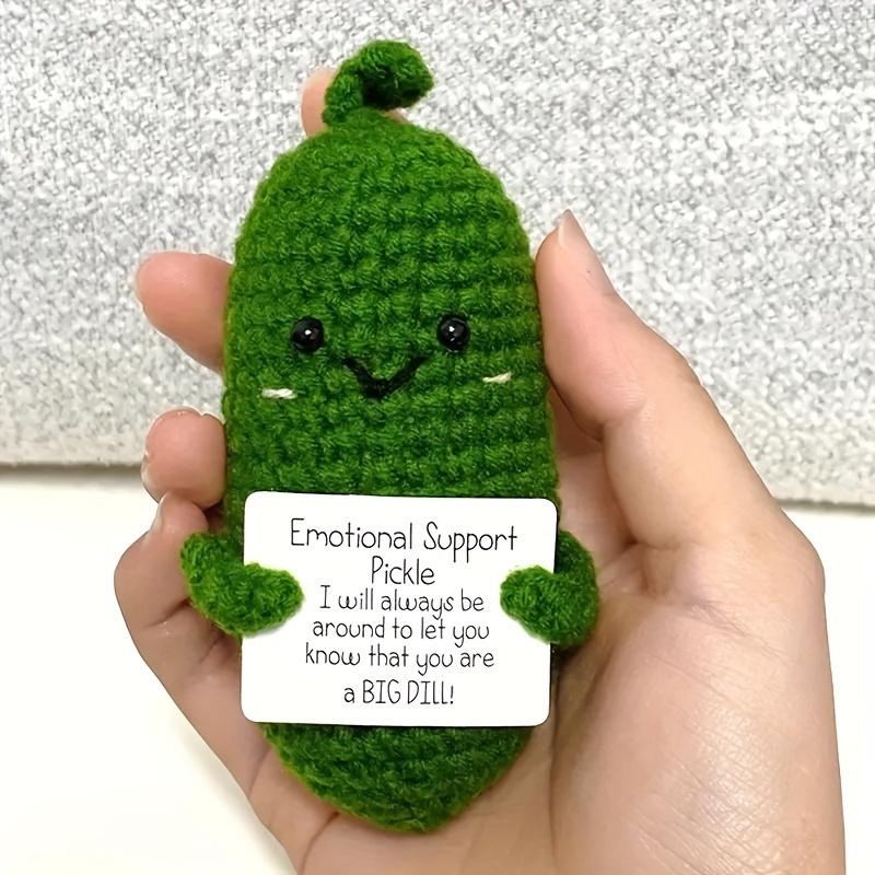 1pc Handcrafted Emotional Comfort Pickle Cucumber - Adorable Muppet Style Decorative Gift for Uniquely Quirky Charm