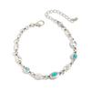 Light Luxury Colored Acrylic Diamond Necklace Women, Fashionable Imitation Turquoise Metal Collarbone Chain Necklace