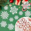 12Pcs White Glitter Raw Pulp Plastics Paper Snowflake Ornaments Christmas Venue Decoration Xmas Tree Pendant Home Winter Parties