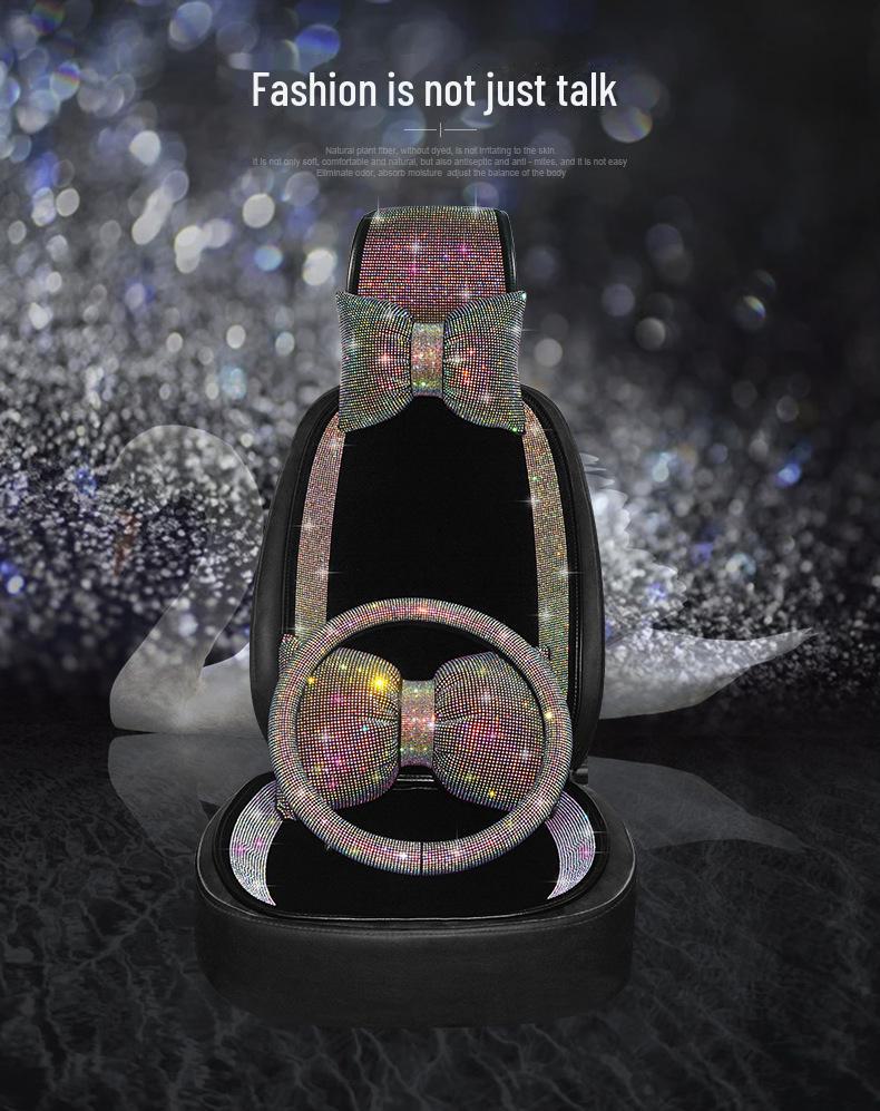 Set de perne auto pentru scaun auto Sparkling Diamond pentru femei - 4 anotimpuri, potrivire universală, design simplu, piesă individuală sau din trei piese