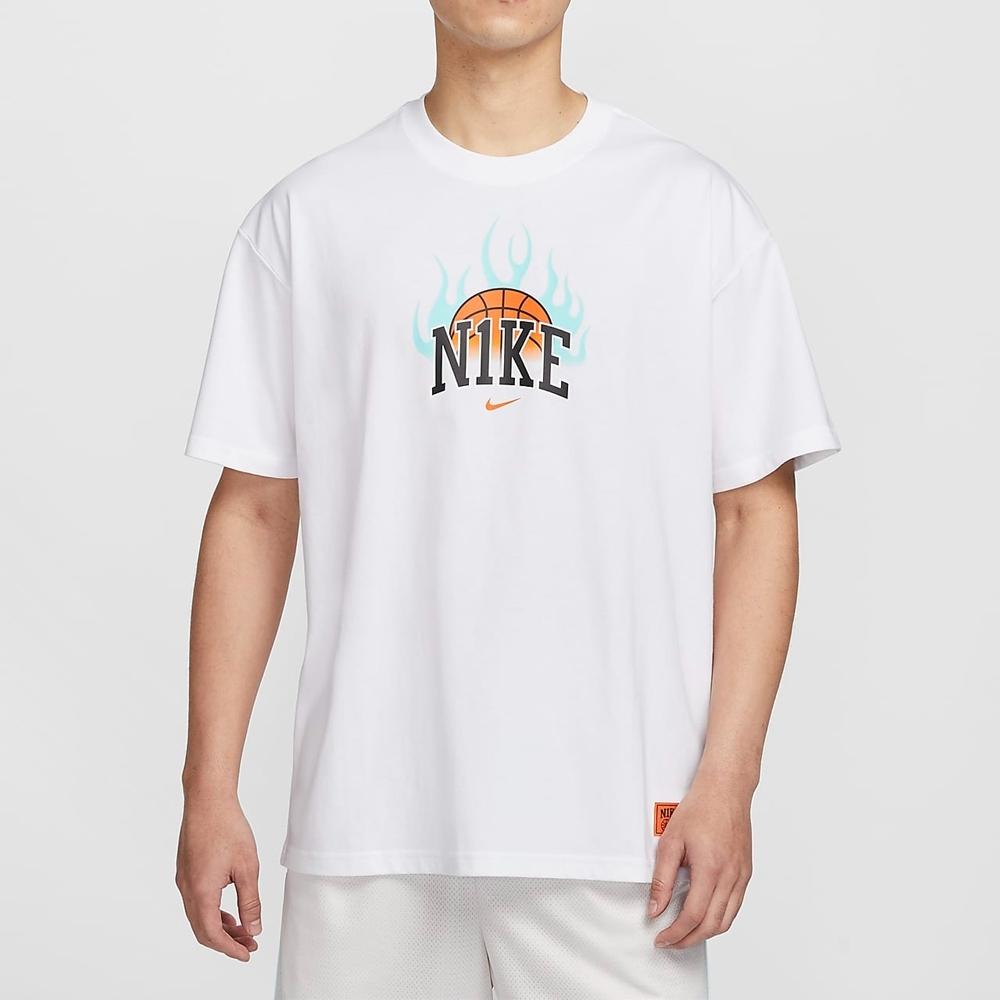 Nike Letter Print Round Neck Casual Breathable Sports Short Sleeve T-Shirt With Drop Shoulder Men Tops White HF6156-100