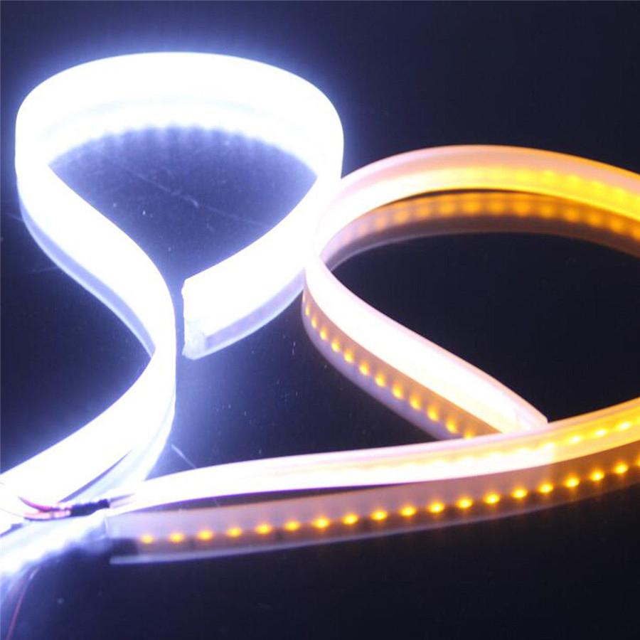 2X 60Cm Rgb Sequential Led Daytime Running Lamp Drl App Bluetooth Remote Control