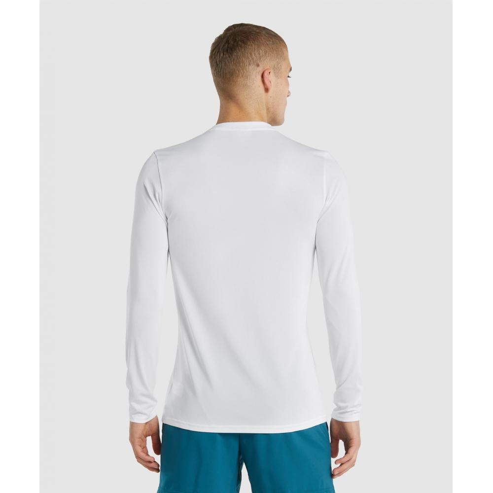 Gymshark Arrival Long Sleeve T shirT whiTe A2a1h Wbbm
