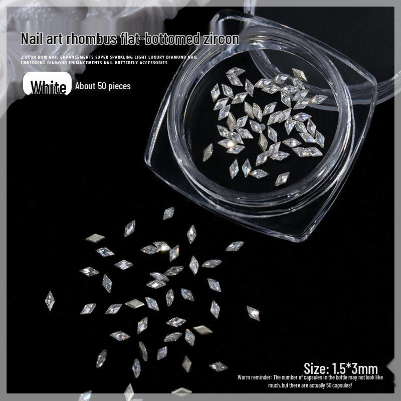 

Flashing Mini Rhombus Beveled Zircon Nail Jewelry Accessories