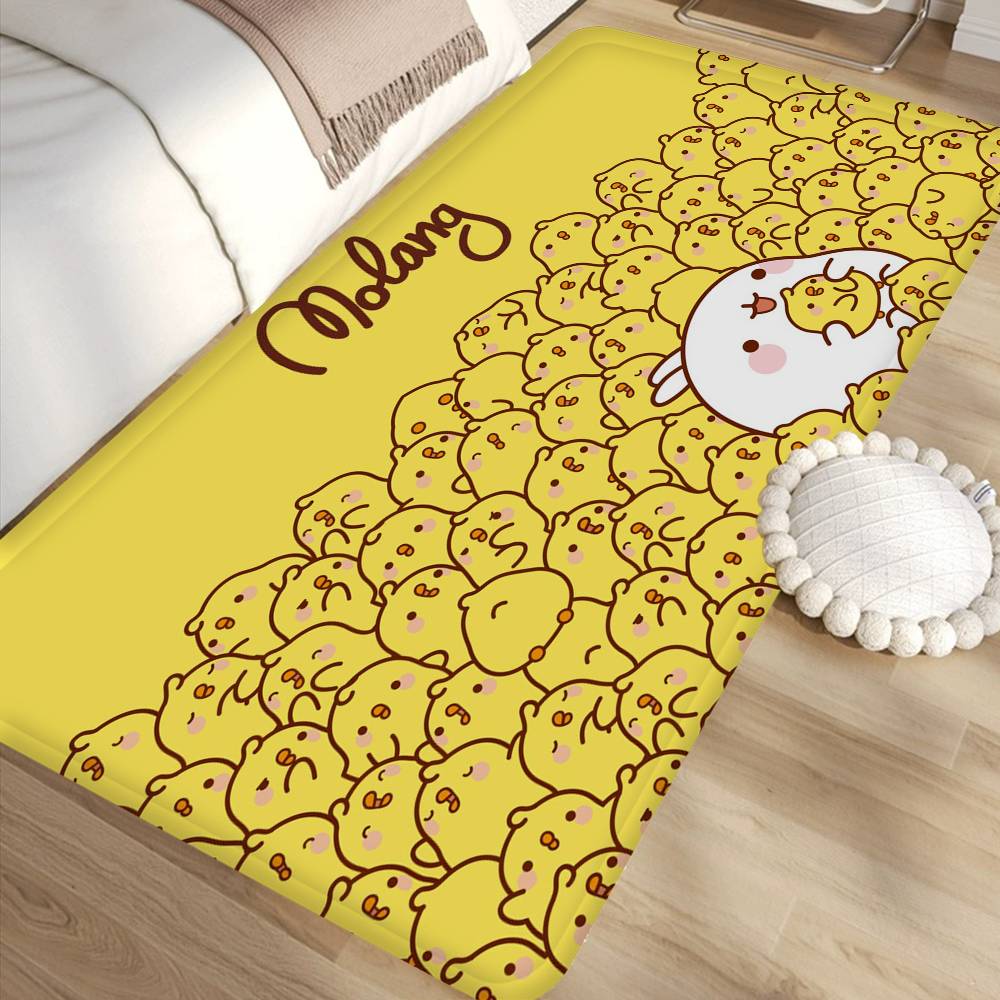 Anime Cute M-Molang Kitchen Mat Kids Room Bedroom Decoration Balcony Anti-Slip Doormat Living Room Alfombra