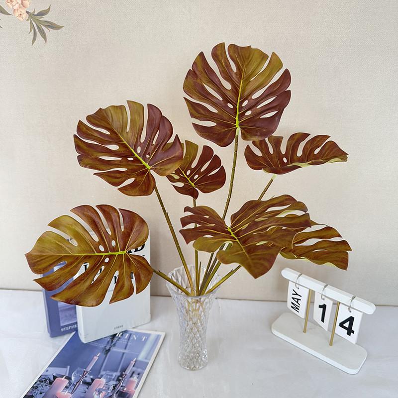 Green Leaf Artificial Plant Decor For Home Living Room Background Wall With Realistic Texture