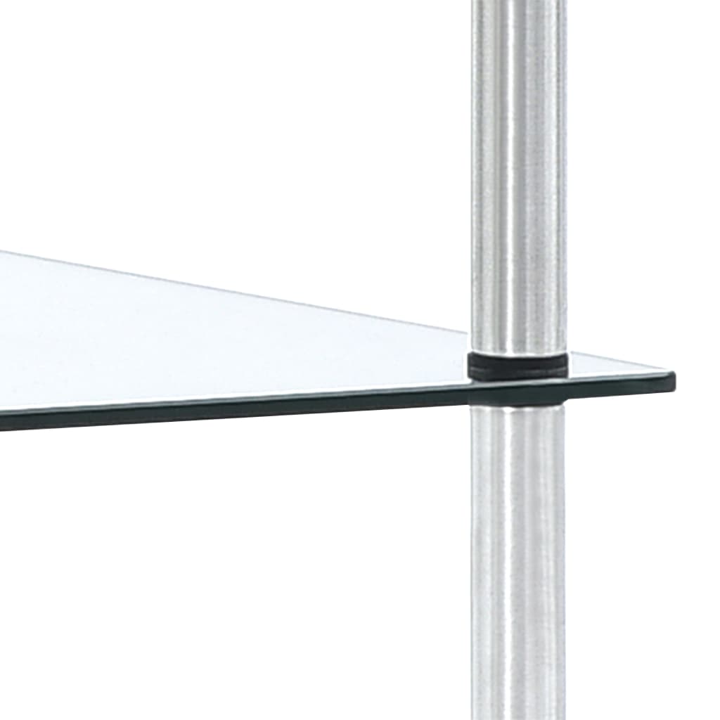 3 Tier Transparent Glass Shelf 40 X 40 X 67 Cm Tempered Glass