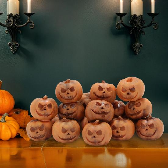 20 ks Halloweenských mini dýňových dekorací Pryskyřičné miniaturní dýně Figurky Sochy Řemesla s duchem Sochy