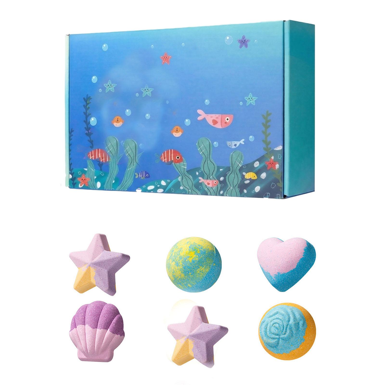 Mermaid Bath  Ball Set -  And Star Ocean Bath Bubble Ball Gift Box - Children s Bath  Ball Bubble Bombs 6pc one size