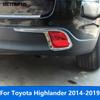 Fog Rear Light Lamp Cover Trim For Toyota Highlander 2014-2018  Chrome Foglight Protector Exterior Accessories Car Styling