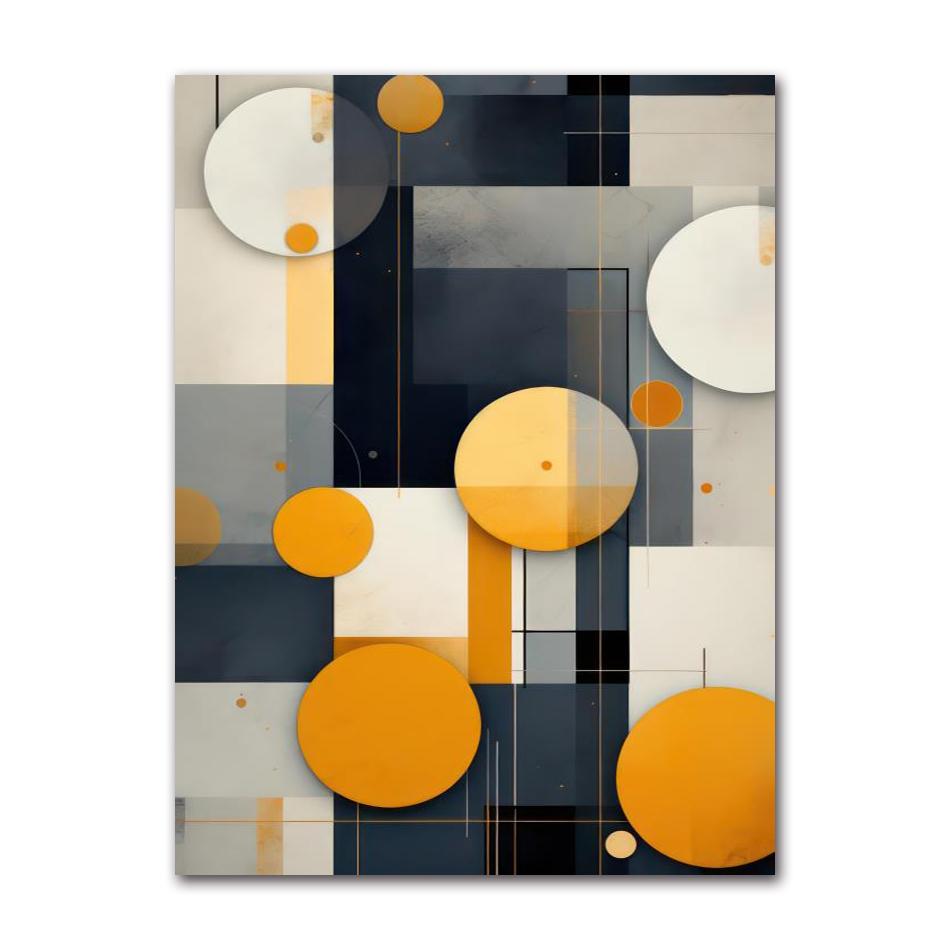 Art Pictures for Living Room Decorative Poster Modern Nordic Decoration Home Canvas Painting Geometric Yellow Abstract Wall