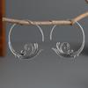 Unique Vintage Style Hoop Earrings with Delicate Carved Leaf Design -Exquisite Statement Ear Decor for Women