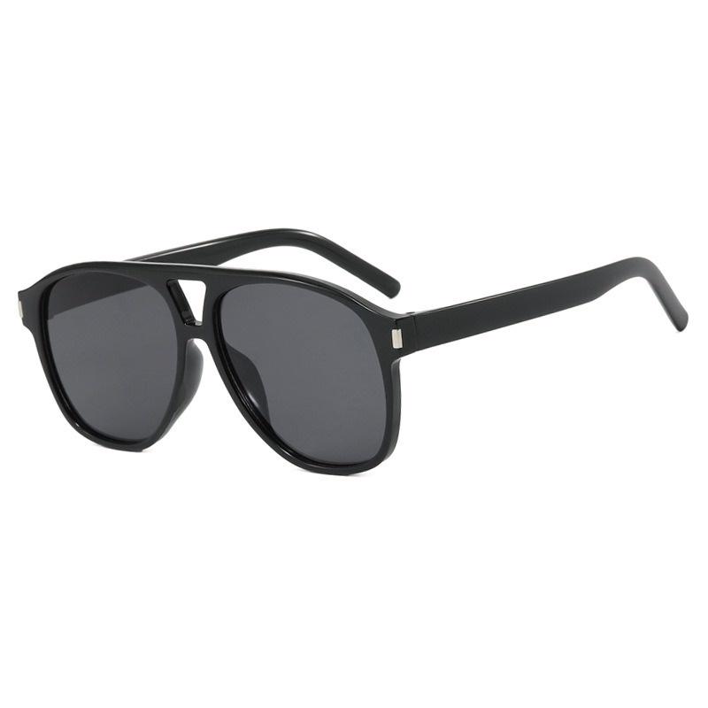 Vintage Double Beams Oversized Sunglasses Women Retro Brand Big Frame Rivet Sun Glasses Female Square Glasses