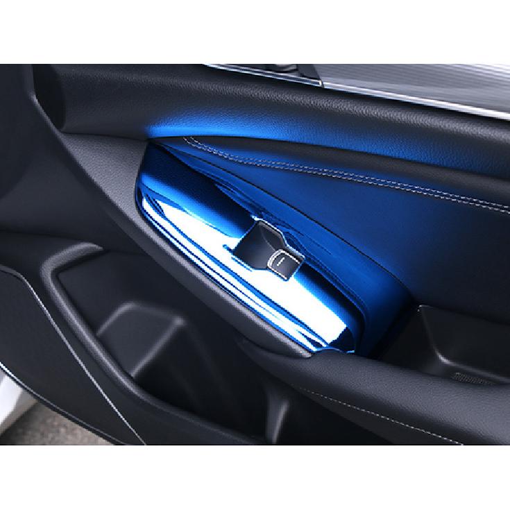 Fit For Honda Accord 2018- Blue Titanium Door Window Switch Lift Cover Trim