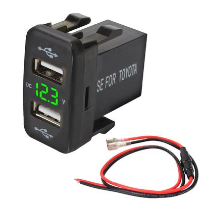 Dual USB QC Car Socket Charger New 4.2A Dual USB Power Adapter For Car Usb Toyota Charger Quick Charge 12-24V For Mobile Phone