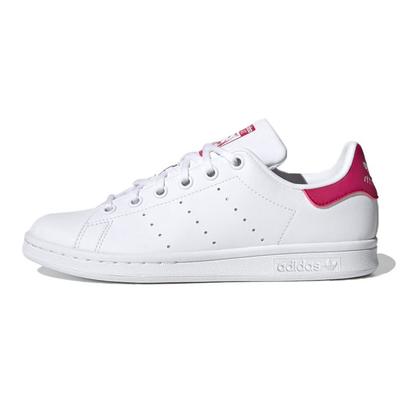 Tênis Stan Smith J Branco Rosa Choque Infantil Branco-Nuvem FX7522