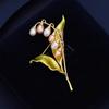 Retro Enamel Lily of the Valley Brooch Female Elegance Temperament Pearl Brooch Niche Design Pin Suit with Accessories