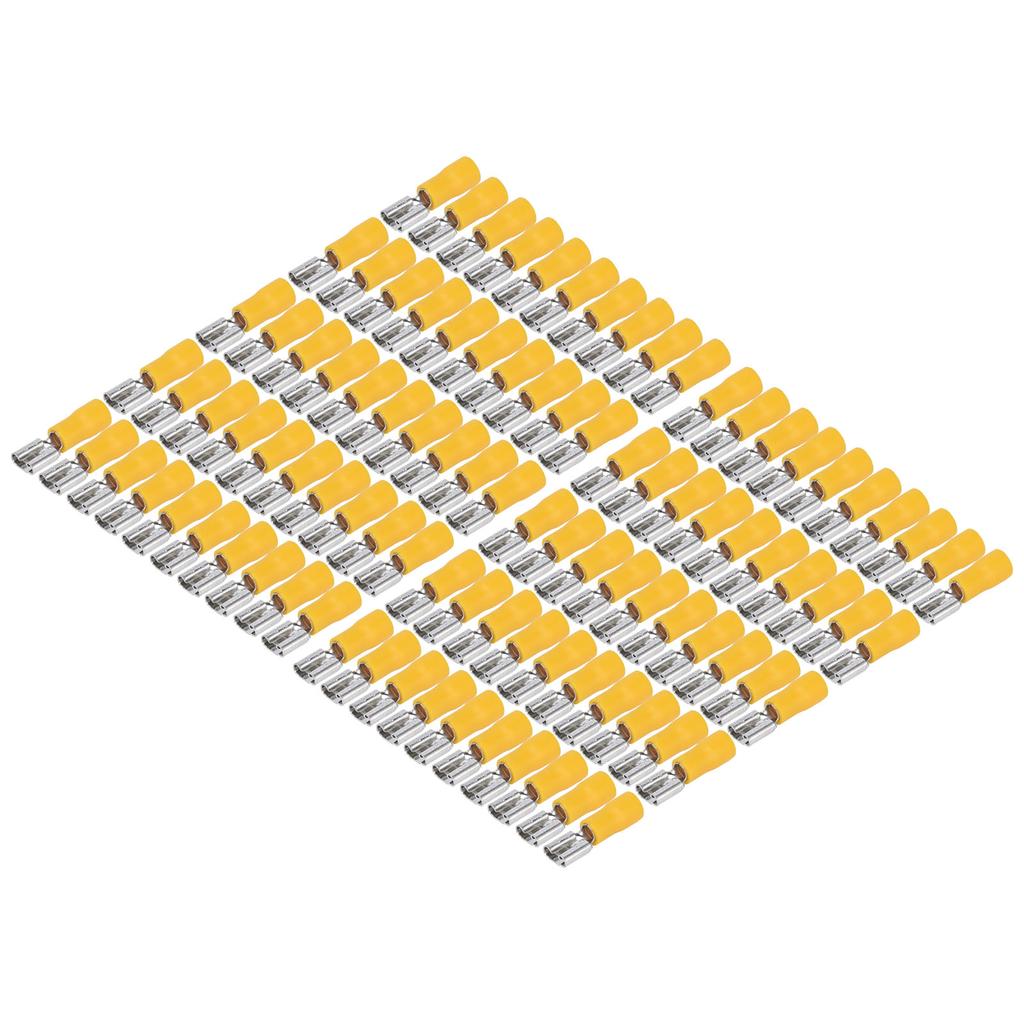 100PCS Insulated Wire Terminal Female Spade Electrical Crimp Connector for AWG 12‑10 4‑6mm²