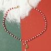 Christmas Tree Rice Beaded Chain Clavicle Chain Cartoon Pendant Choker Christmas Necklace  Gift