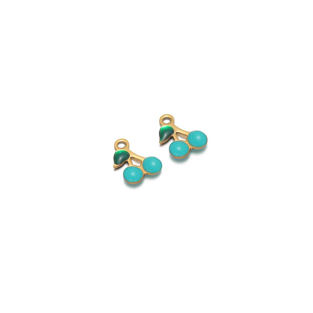 20Pcs Stainless Steel Small Enamel Cute Cherry Charms Jewelry for DIY Girls Necklace Women Pendant Bracelets Earrings Making