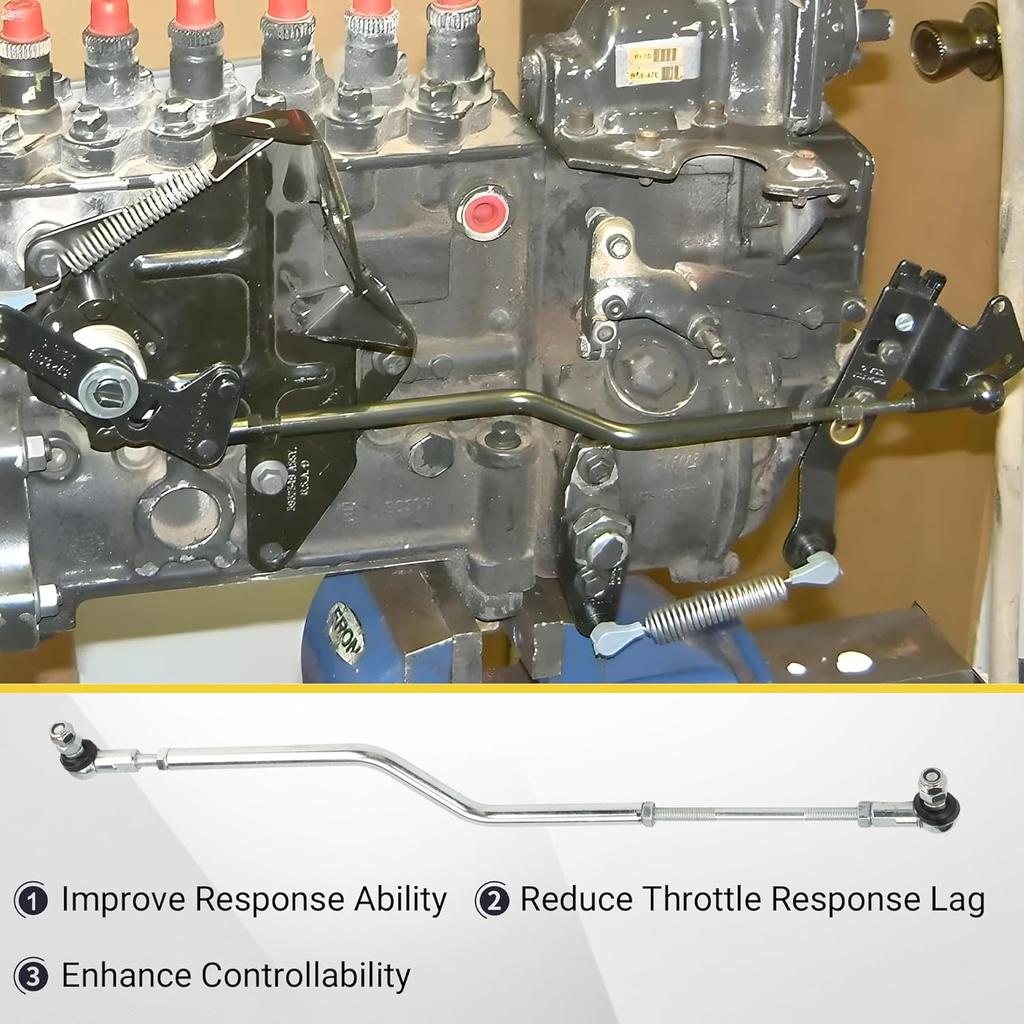 Throttle Linkage Rod Kit for Dodge 1994-1998 Truck P-Pump Ram 2500/3500, for Cummins P7100, Replaces 3932317, 5011849AB, 3915103, Carbon Steel with