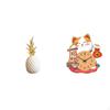 Pineapple Cat Sculpture Wall Clock for Bedroom Kitchen Office Decor Silent Hanging Ornament Kids