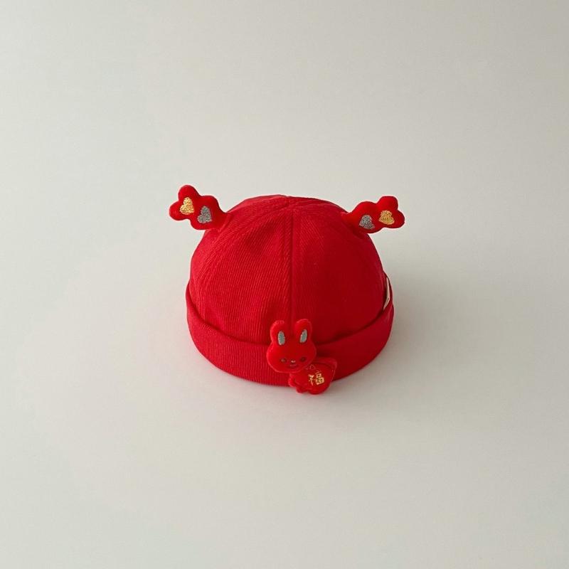 2023 Cute Hat Soft Baby Bonnet Cap Red Themed Hat Warm Hat Beanie Cap for Baby Toddler Newborn Kid Child Breathable Hat