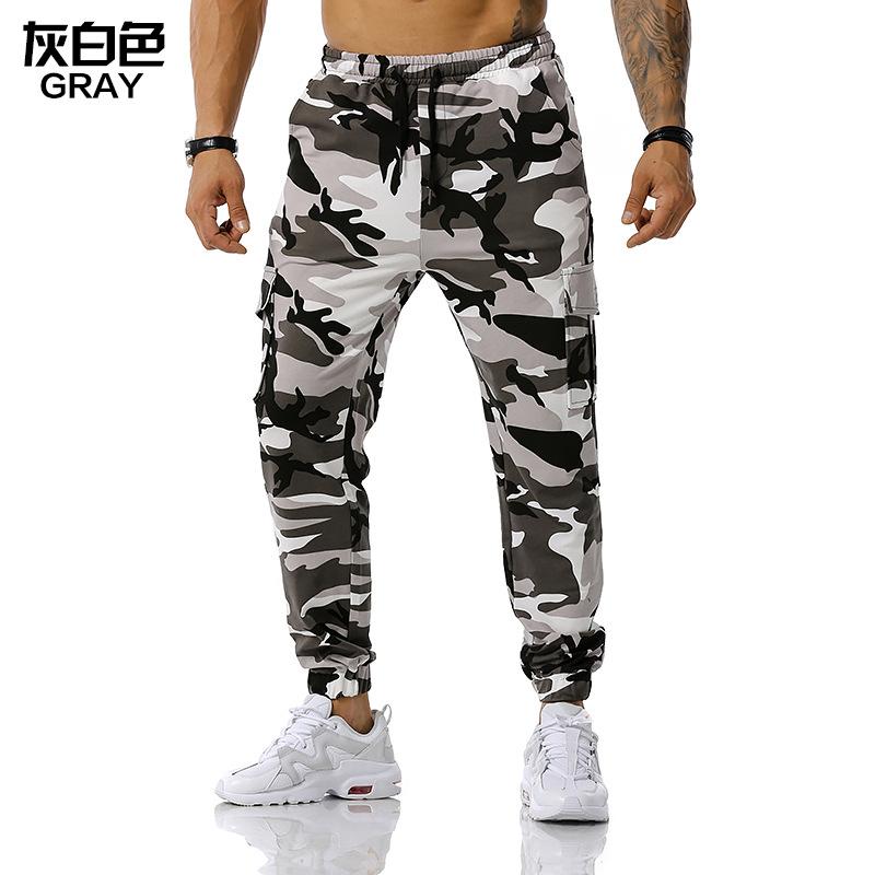 Autumn New Mens Camouflage Jogging Pants Multi-Pockets Outdoor Sport Sweatpants Running Training Casual Fitness Tracksuit Pants