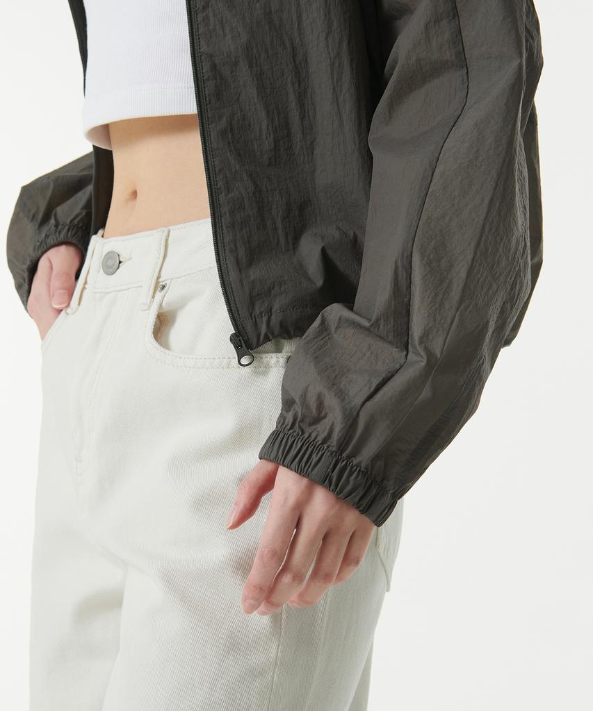 Musinsa Standard Woman Sheer Hooded Windbreaker Jacket [Warm Grey]