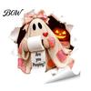Lifelike Toilet Wall Art Halloween Bathroom Sticker, Cute Ghost Witch Cat Decal, Spooky Decorations Skeleton Are You Pooping Sticker for Decor Cartoon