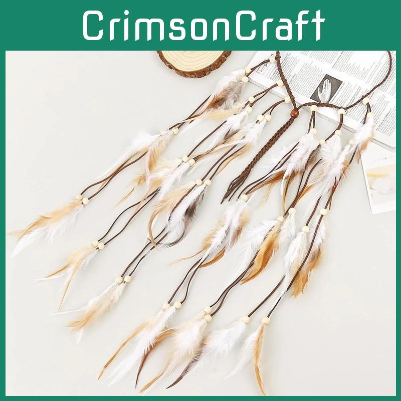 Vintage Style Feather Hair Accessory With Floral Design For Women Summer Wear