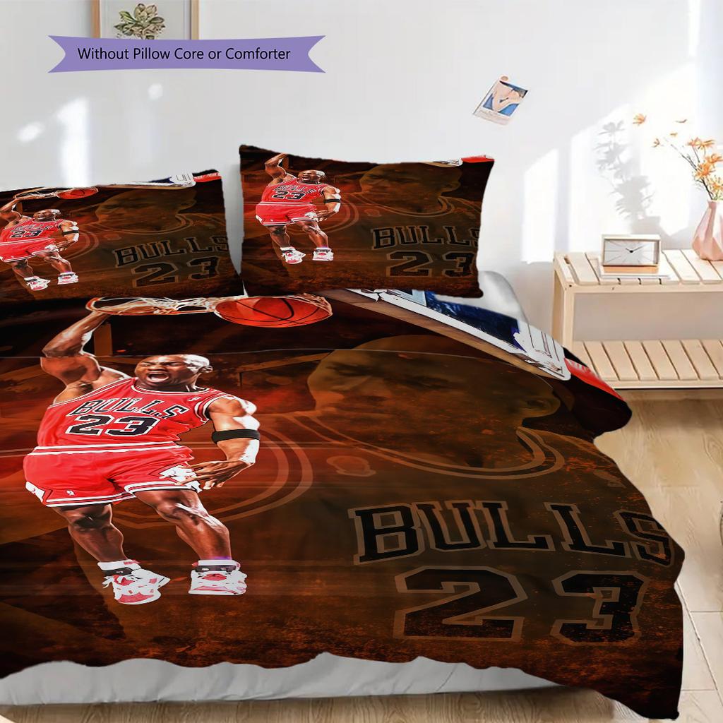 Dynamic Dunk Action Three-piece set(1 * duvet cover + 2 * pillowcase, without core)Duvet cover and pillowcase Christmas birthday gift