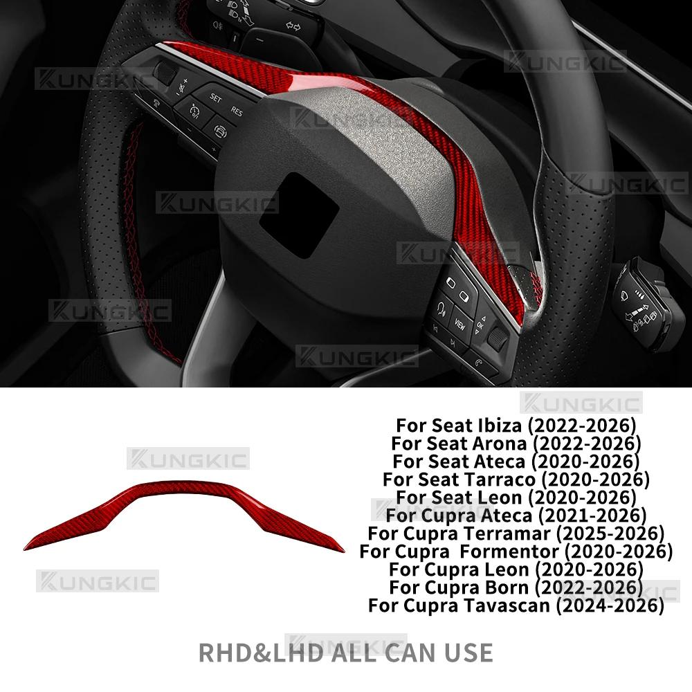 

Hard Dry Carbon Fiber For Seat Cupra Formentor/Cupra Leon 2020-2026,Cupra Ateca 2021-2026 Car Steering Wheel Frame Decor Sticker For Cupra Formentor