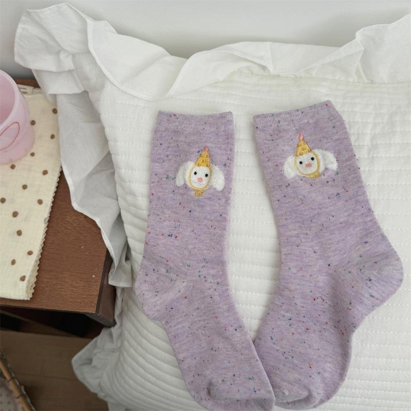 

Девочки Осень и Зима Милая Мультяшная Шапка на День Рождения Медвежонка в Гольфах 1 pair фиолетовый