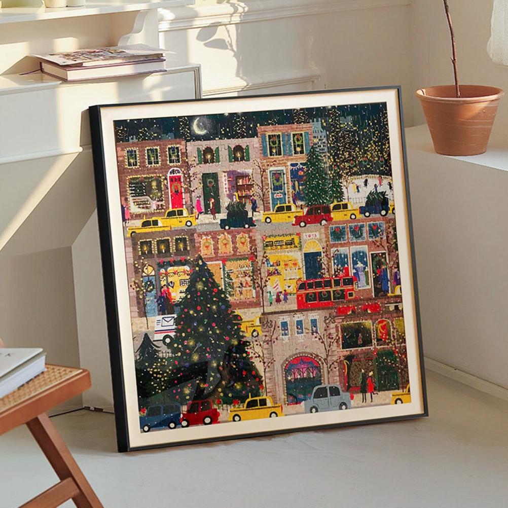 500dílné vánoční pouliční zimní noční puzzle Vzdělávací rodinné herní dekorace dárek pro děti