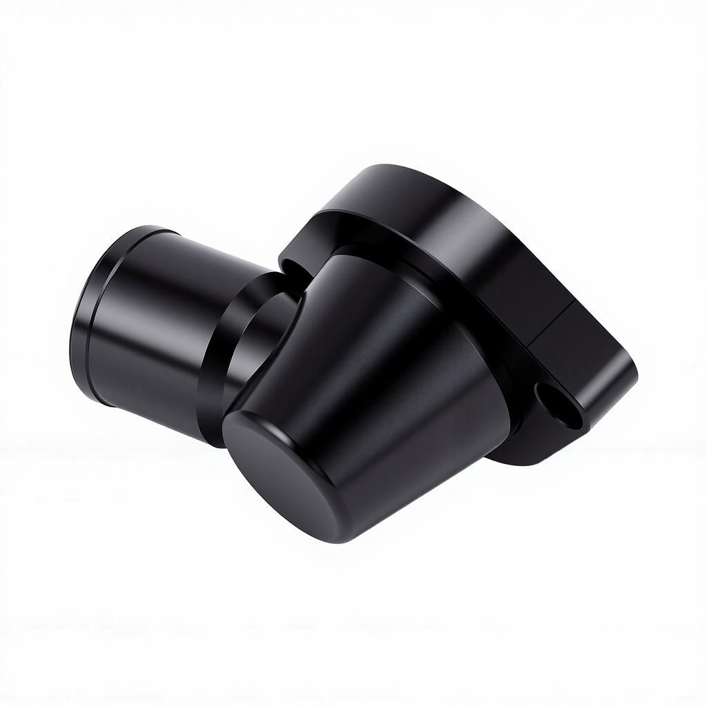 90 Degree Swivel Thermostat Housing Water Neck 1.5in Black Billet Aluminum Alloy Replacement for LS Engine