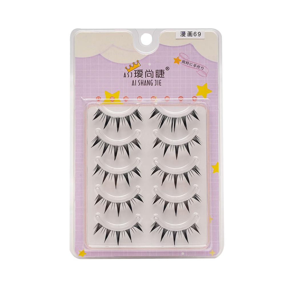 Małe Diabeł Wróżka Manga Rzęsy Sztuczne Rzęsy Krzyżowe Przedłużanie Rzęs Messy 5 par Makijaż Natura A4W9