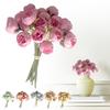 Simulation 27 Tea Roses Single Hand Tied Peony European Style Home Decoration Wedding Bouquet Photography Props